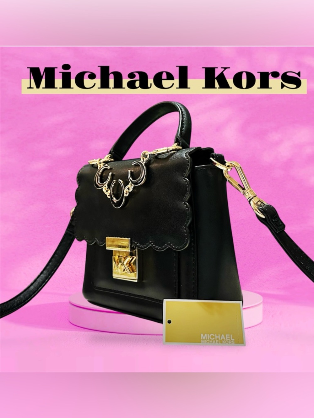 Rare Y2K Michael Kors small crossbody bag Black Leather Satchel - Picture 4 of 17